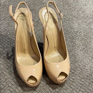 Giuseppe Zanotti Beige Peep-Toe Slingback Heels